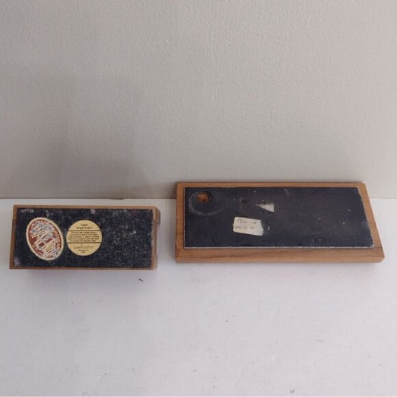 Vintage Laser Craft Engraved Walnut Envelope Card Pen Desk Holder Tree Floral - Picture 8 of 11